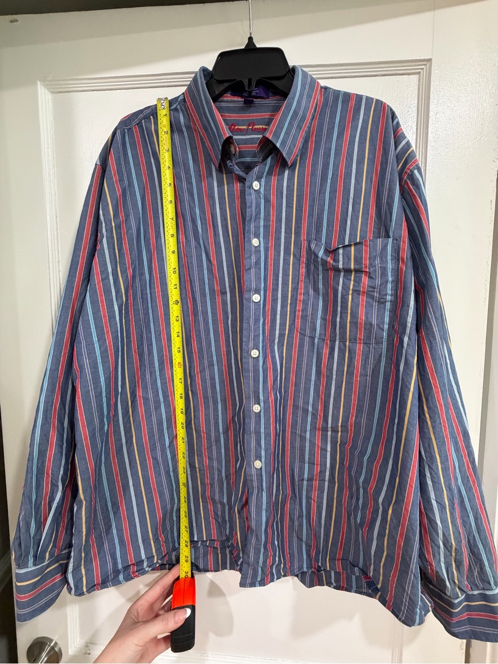 Alan Flusser Blue Multi-Stripe Button-Down Shirt - Picture 6 of 7